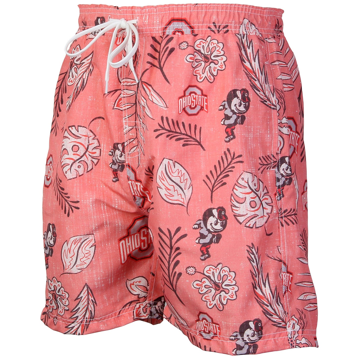 Ohio State Buckeyes Wes and Willy Mens College Vintage Floral Swim Trunks