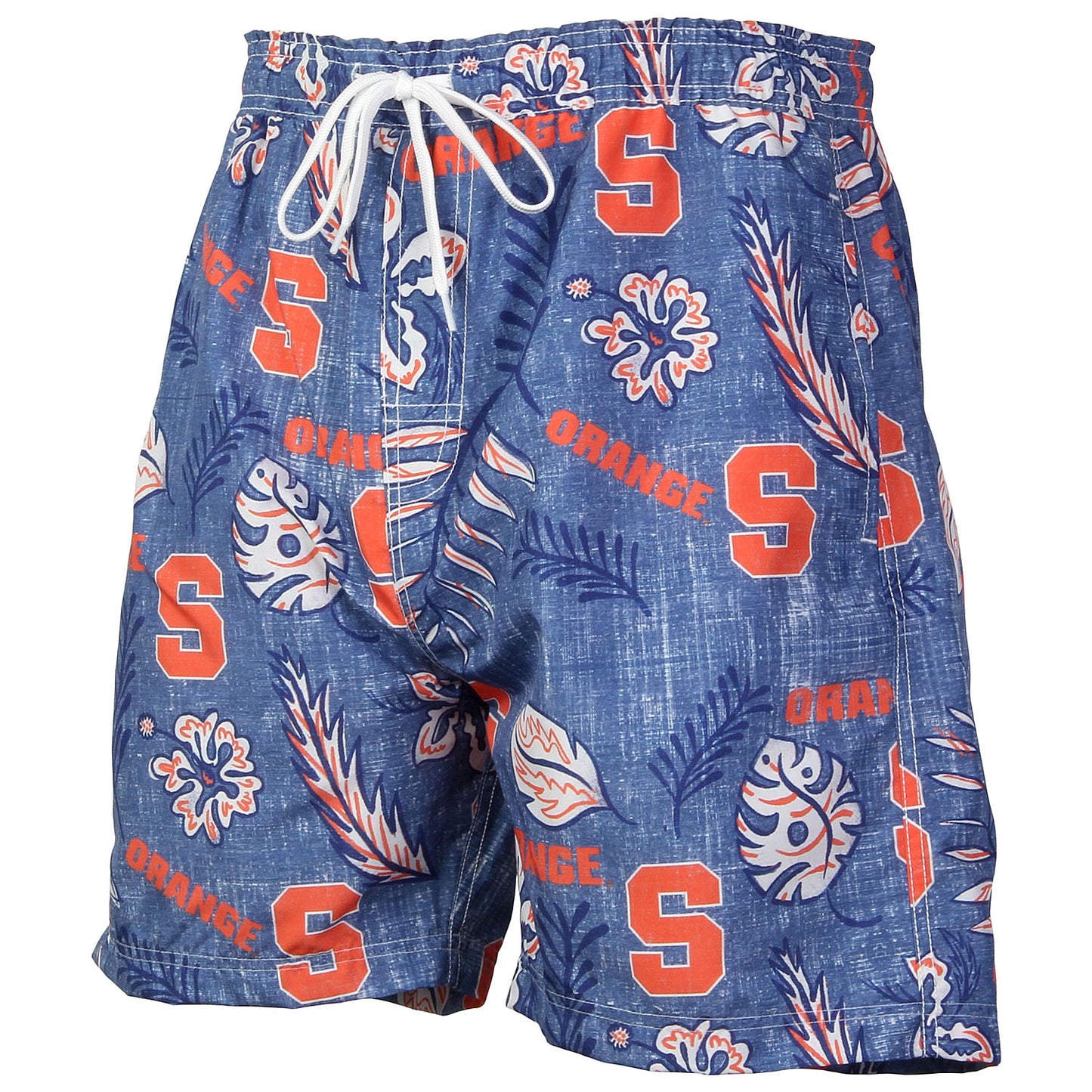 Syracuse Orange Wes and Willy Mens College Vintage Floral Swim Trunks