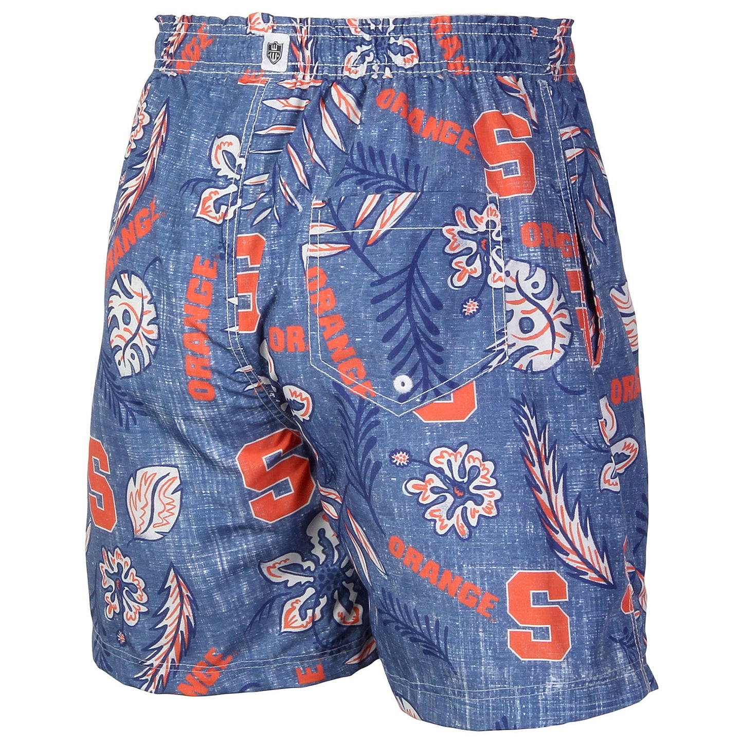 Syracuse Orange Wes and Willy Mens College Vintage Floral Swim Trunks