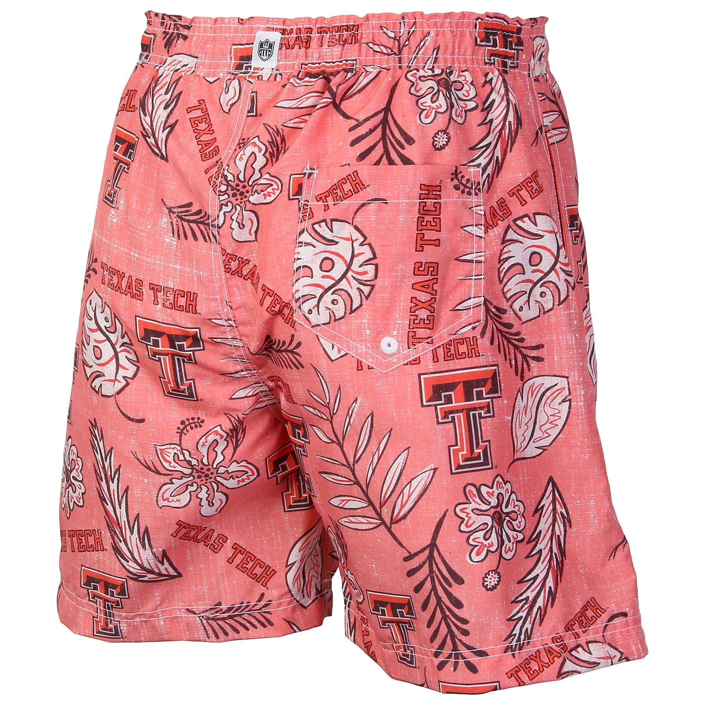 Texas Tech Red Raiders Wes and Willy Mens College Vintage Floral Swim Trunks