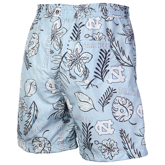 North Carolina Tar Heels Wes and Willy Mens College Vintage Floral Swim Trunks