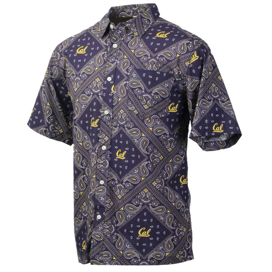 Cal Berkeley Bears Wes and Willy Mens College Paisley Button Up Shirt