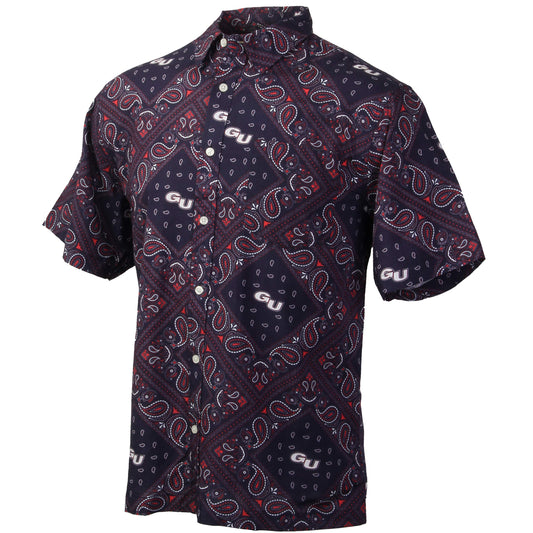 Gonzaga Bulldogs Wes and Willy Mens College Paisley Button Up Shirt