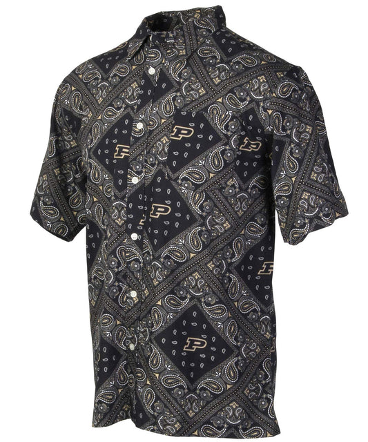 Purdue Boilermakers Wes and Willy Mens College Paisley Button Up Shirt