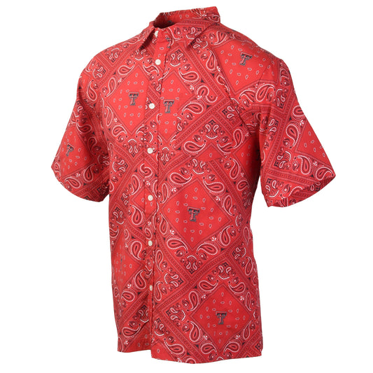 Texas Tech Red Raiders Wes and Willy Mens College Paisley Button Up Shirt
