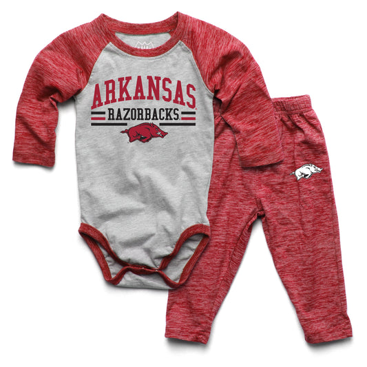 Arkansas Razorbacks Wes and Willy Baby College Team Hopper and Pant Set
