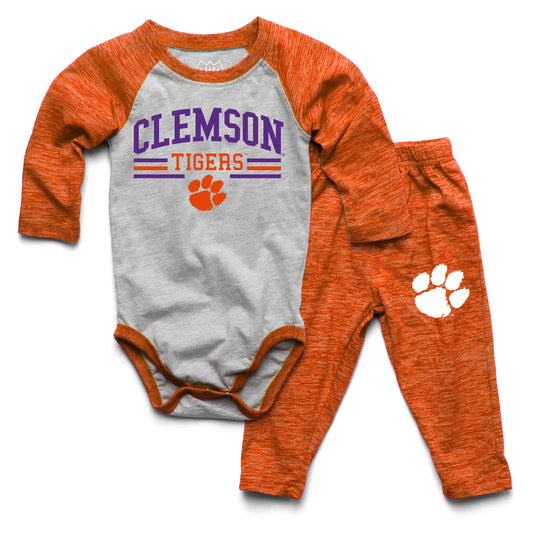 Clemson Tigers Wes and Willy Baby College Team Hopper and Pant Set