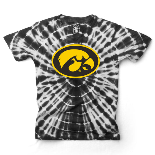 Iowa Hawkeyes Wes and Willy Youth College Team Tie Dye T-Shirt