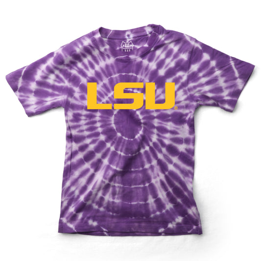 LSU Tigers Wes and Willy Youth College Team Tie Dye T-Shirt