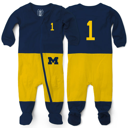 Michigan Wolverines Wes and Willy Baby College Football Jersey Sleeper