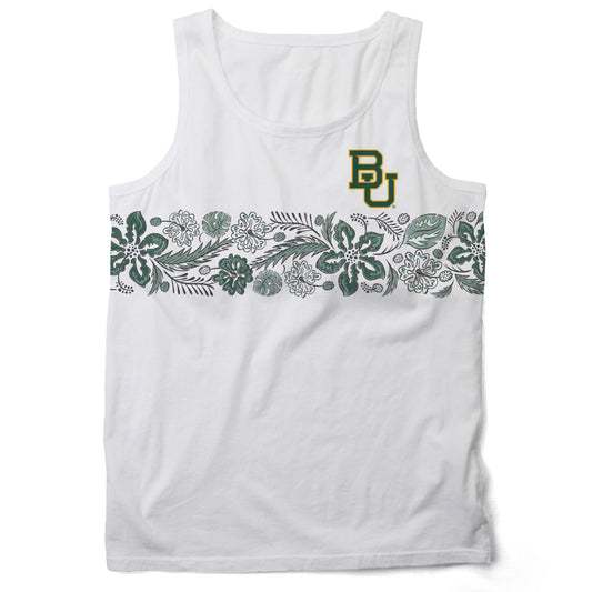 Baylor Bears Wes and Willy Mens Floral Tank Top