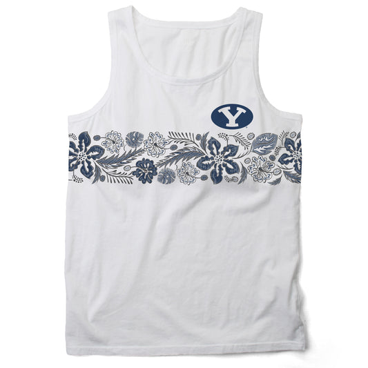 BYU Cougars Wes and Willy Mens Floral Tank Top