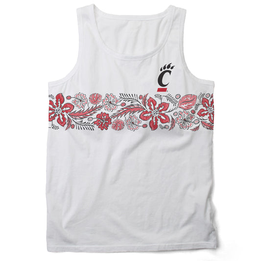 Cincinnati Bearcats Wes and Willy Mens Floral Tank Top