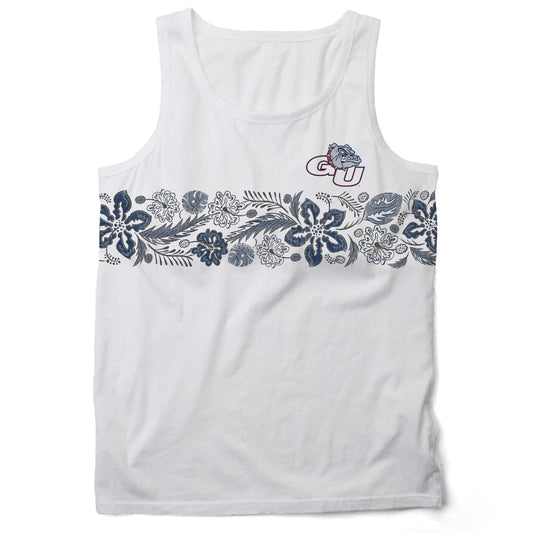 Gonzaga Bulldogs Wes and Willy Mens Floral Tank Top