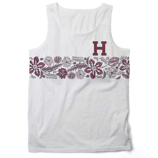 Harvard Crimson Wes and Willy Mens Floral Tank Top