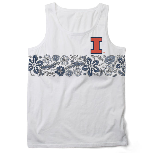 Illinois Fighting Illini Wes and Willy Mens Floral Tank Top
