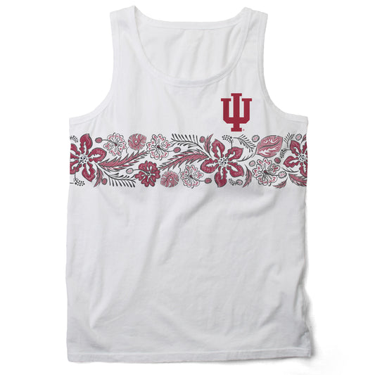 Indiana Hoosiers Wes and Willy Mens Floral Tank Top
