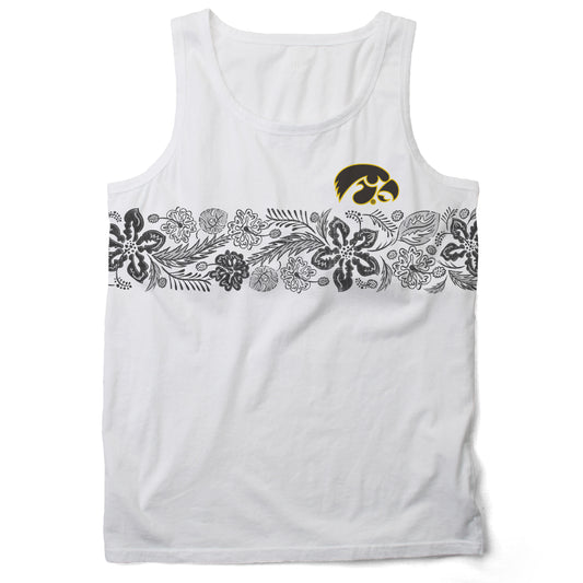 Iowa Hawkeyes Wes and Willy Mens Floral Tank Top