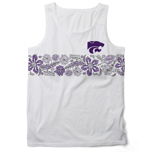 Kansas State Wildcats Wes and Willy Mens Floral Tank Top