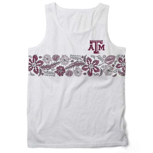 Texas A&M Aggies Wes and Willy Mens Floral Tank Top