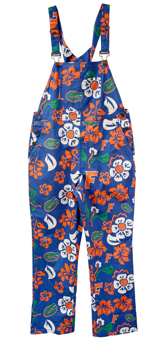 Florida Gators Wes and Willy Mens College Floral Lightweight Fashion Overalls