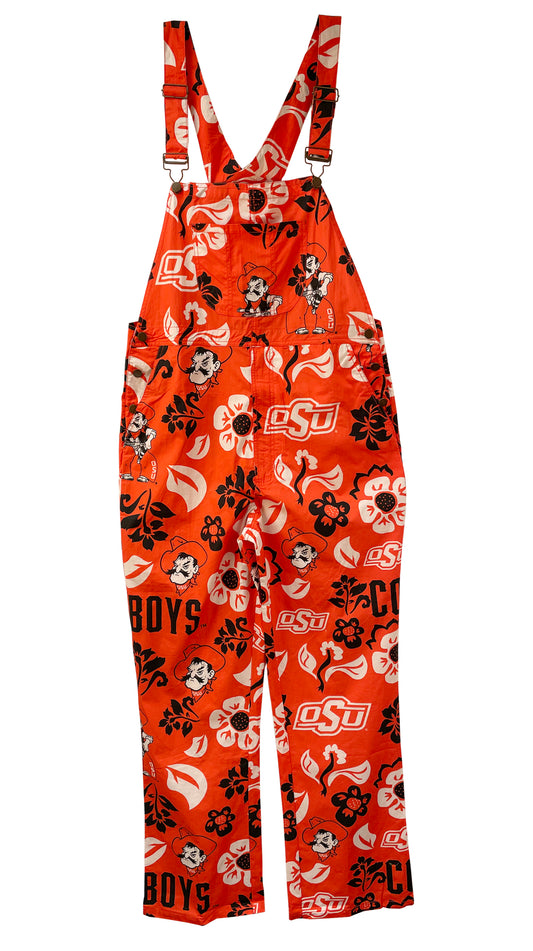 Oklahoma State Cowboys Wes and Willy Mens College Floral Lightweight Fashion Overalls