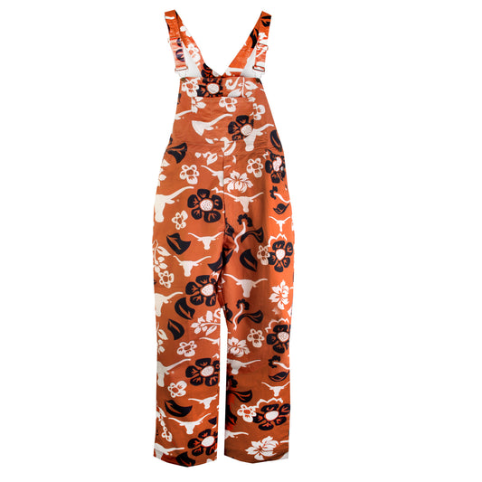 Texas Longhorns Wes and Willy Mens College Floral Lightweight Fashion Overalls