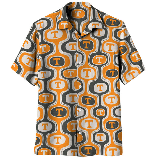 Tennessee Volunteers Wes and Willy Mens College Cabana Boy Retro Button Down Hawaiian Short Sleeve Shirt