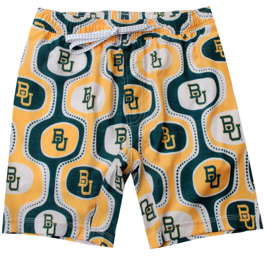 Baylor Bears Wes and Willy Mens College Cabana Boy Retro Tech Swim Trunk