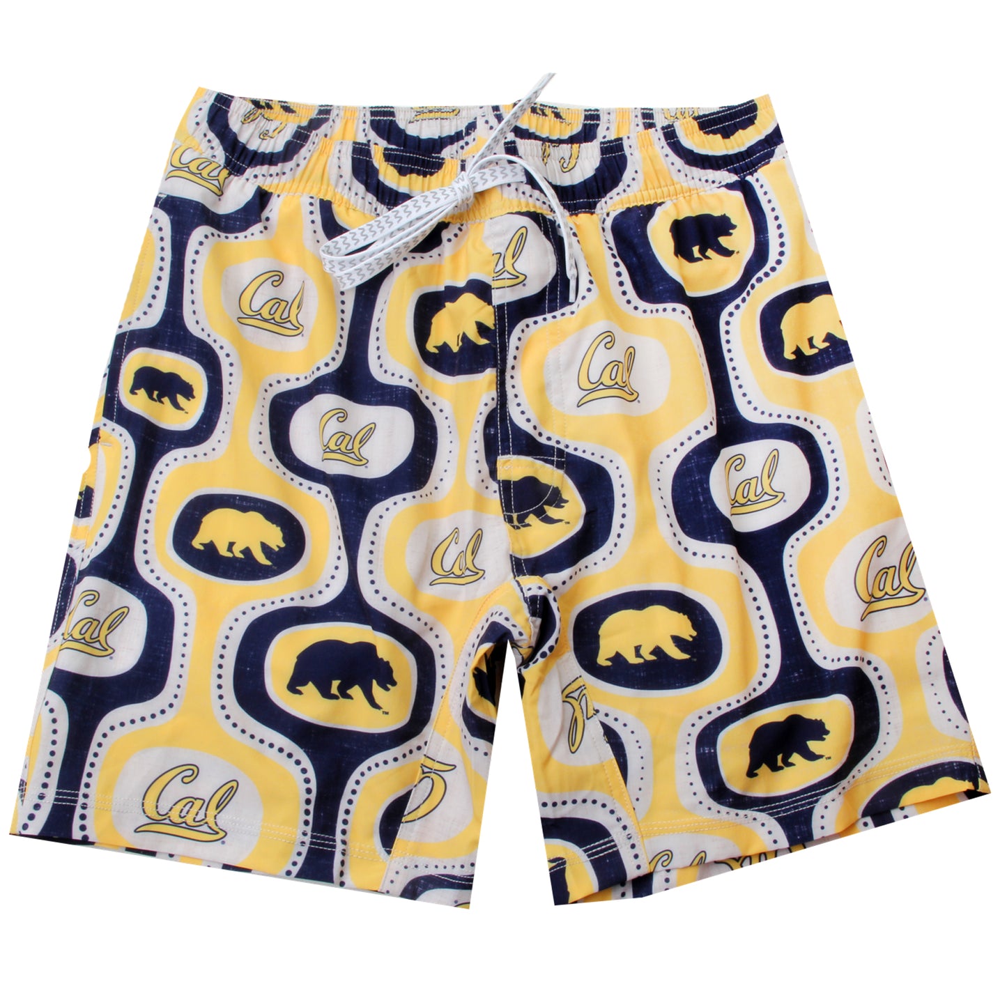 Cal Berkeley Bears Wes and Willy Mens College Cabana Boy Retro Tech Swim Trunk