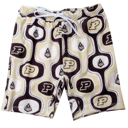 Purdue Boilermakers Wes and Willy Mens College Cabana Boy Retro Tech Swim Trunk