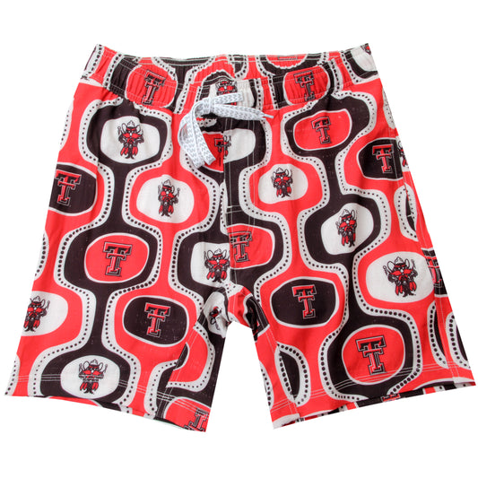 Texas Tech Red Raiders Wes and Willy Mens College Cabana Boy Retro Tech Swim Trunk