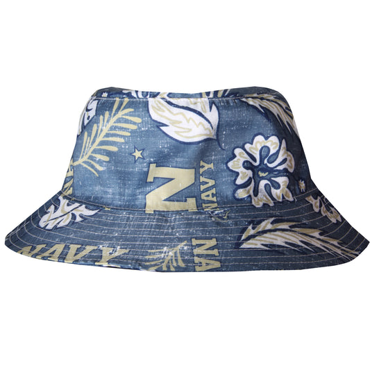 Navy Midshipmen Wes and Willy Mens Vintage Floral Bucket Hat