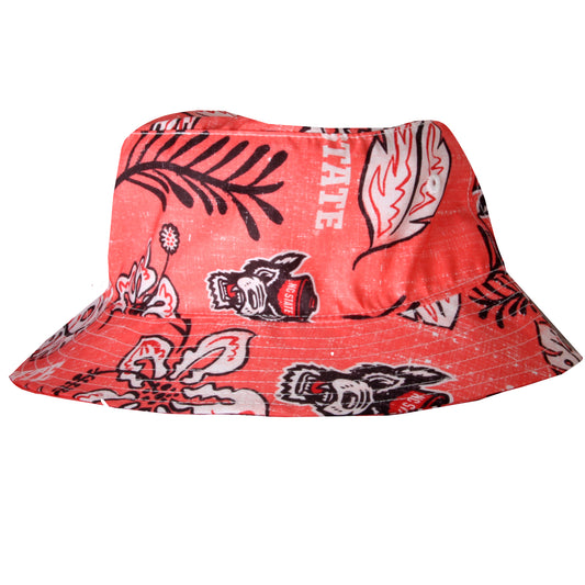 North Carolina State Wolfpack Wes and Willy Mens Vintage Floral Bucket Hat