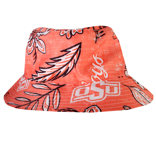 Oklahoma State Cowboys Wes and Willy Mens Vintage Floral Bucket Hat