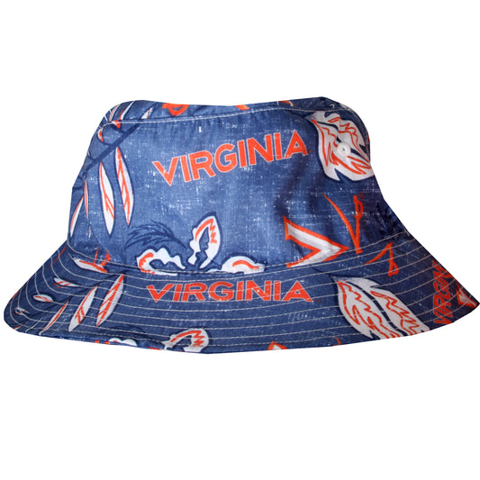 Virginia Cavaliers Wes and Willy Mens Vintage Floral Bucket Hat