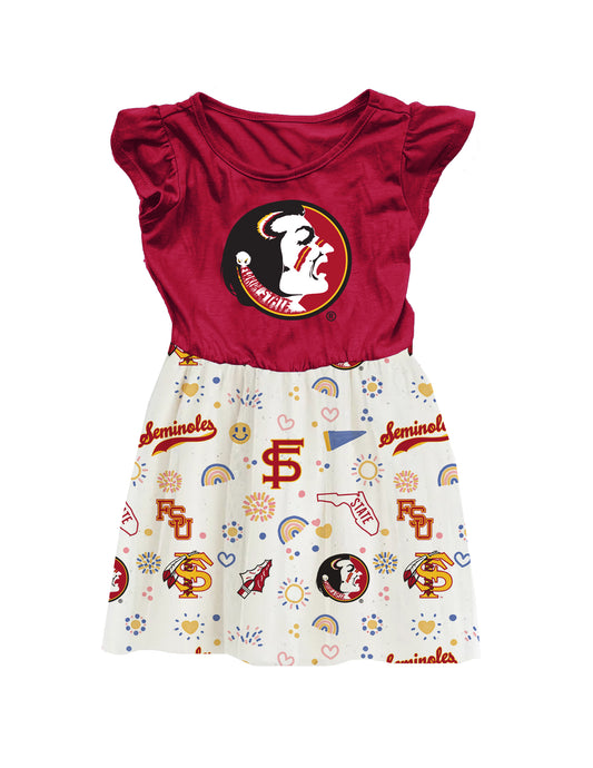 Florida State Seminoles Wes and Willy Baby and Little Girls Princess Vault Dress