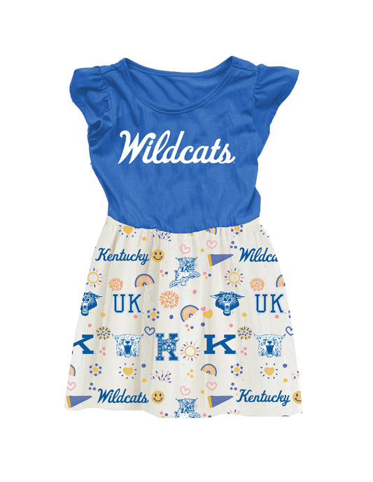 Kentucky Wildcats Wes and Willy Baby and Little Girls Princess Vault Dress