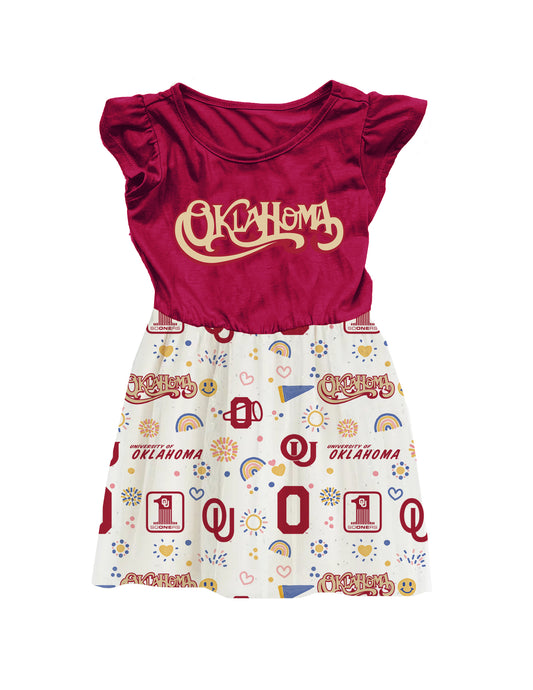 Oklahoma Sooners Wes and Willy Baby and Little Girls Princess Vault Dress