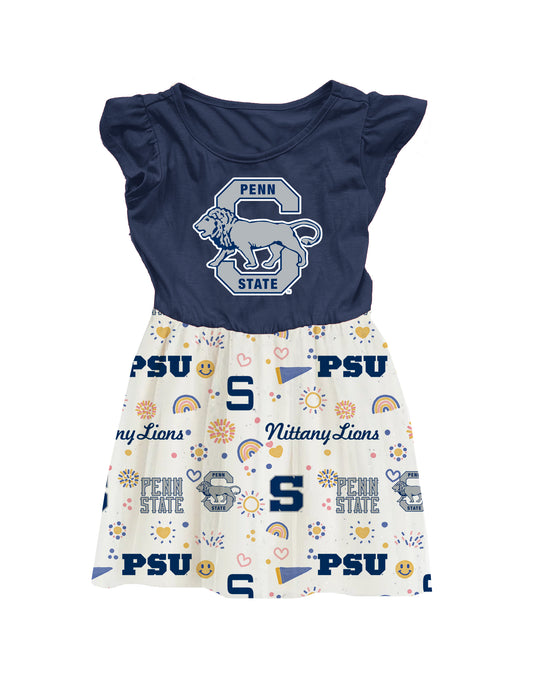 Penn State Nittany Lions Wes and Willy Baby and Little Girls Princess Vault Dress
