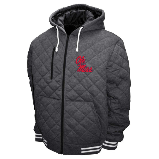 Ole Miss Rebels Franchise Club Mens Diamond Quilted Full Zip Jacket