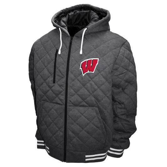 Wisconsin Badgers Franchise Club Mens Diamond Quilted Full Zip Jacket