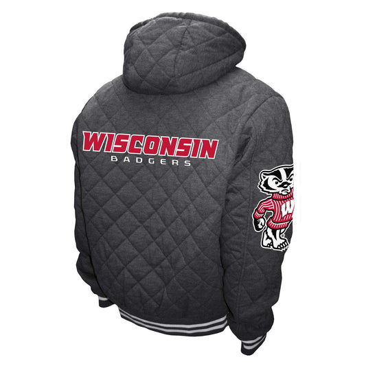 Wisconsin Badgers Franchise Club Mens Diamond Quilted Full Zip Jacket