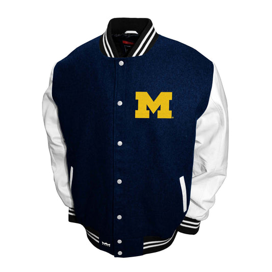 Michigan Wolverines Franchise Club Mens Graduate Wool Varsity Letterman Jacket