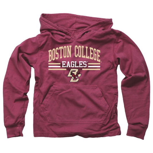 Boston College Eagles Wes and Willy Youth Boys Long Sleeve Hooded T-Shirt