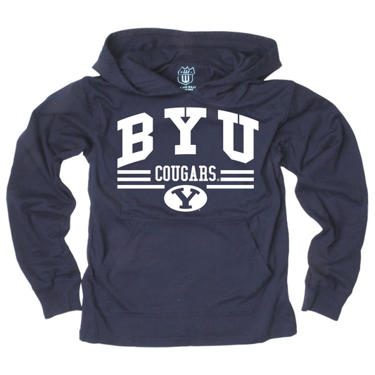 BYU Cougars Wes and Willy Youth Boys Long Sleeve Hooded T-Shirt