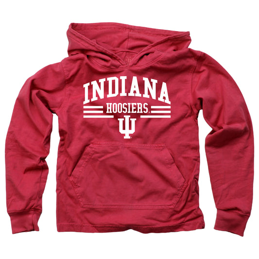 Indiana Hoosiers Wes and Willy Youth Boys Long Sleeve Hooded T-Shirt