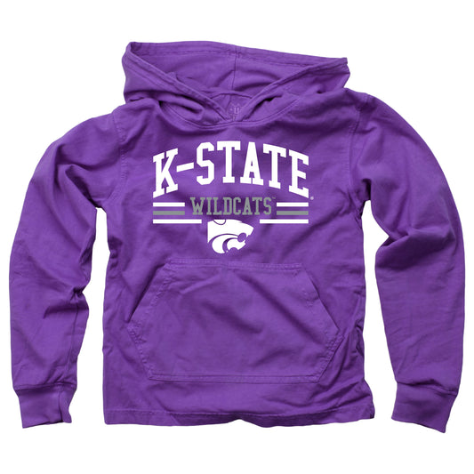 Kansas State Wildcats Wes and Willy Youth Boys Long Sleeve Hooded T-Shirt