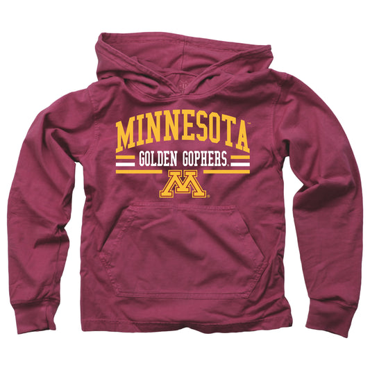 Minnesota Golden Gophers Wes and Willy Youth Boys Long Sleeve Hooded T-Shirt