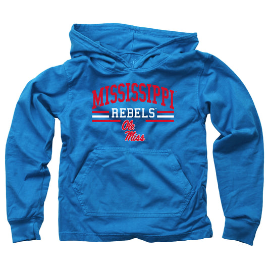 Ole Miss Rebels Wes and Willy Youth Boys Long Sleeve Hooded T-Shirt